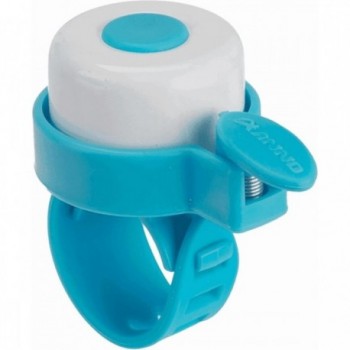 35 mm Aluminum and Plastic Bike Bell, White/Blue, Easy to Install - 1