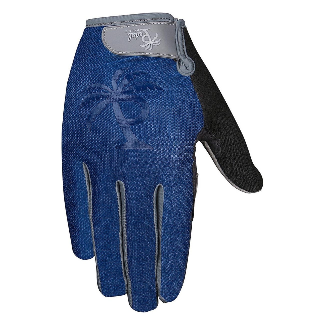 Long Finger Gloves Blue and Navy Gray - Clarino Palm, Size XS - 1