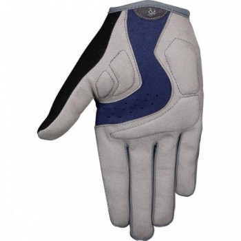 Long Finger Gloves Blue and Navy Gray - Clarino Palm, Size XS - 2