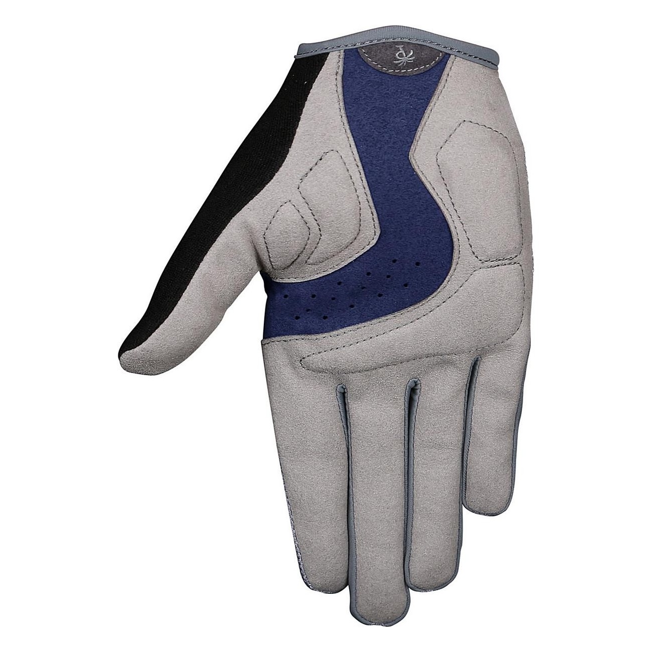 Long Finger Gloves Blue and Navy Gray - Clarino Palm, Size XS - 2