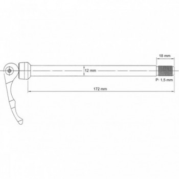 Eje Pasante Novatec Tipo Shimano de Aluminio 12x142 mm Negro - 3