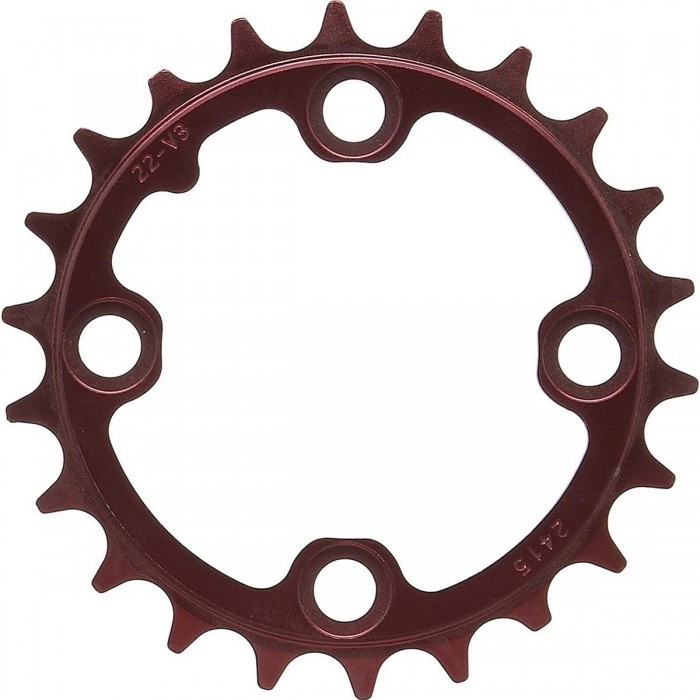 22T Red Aluminum MTB Chainring - 64mm BCD, 3mm Thick, 9 Speed Compatible - 1