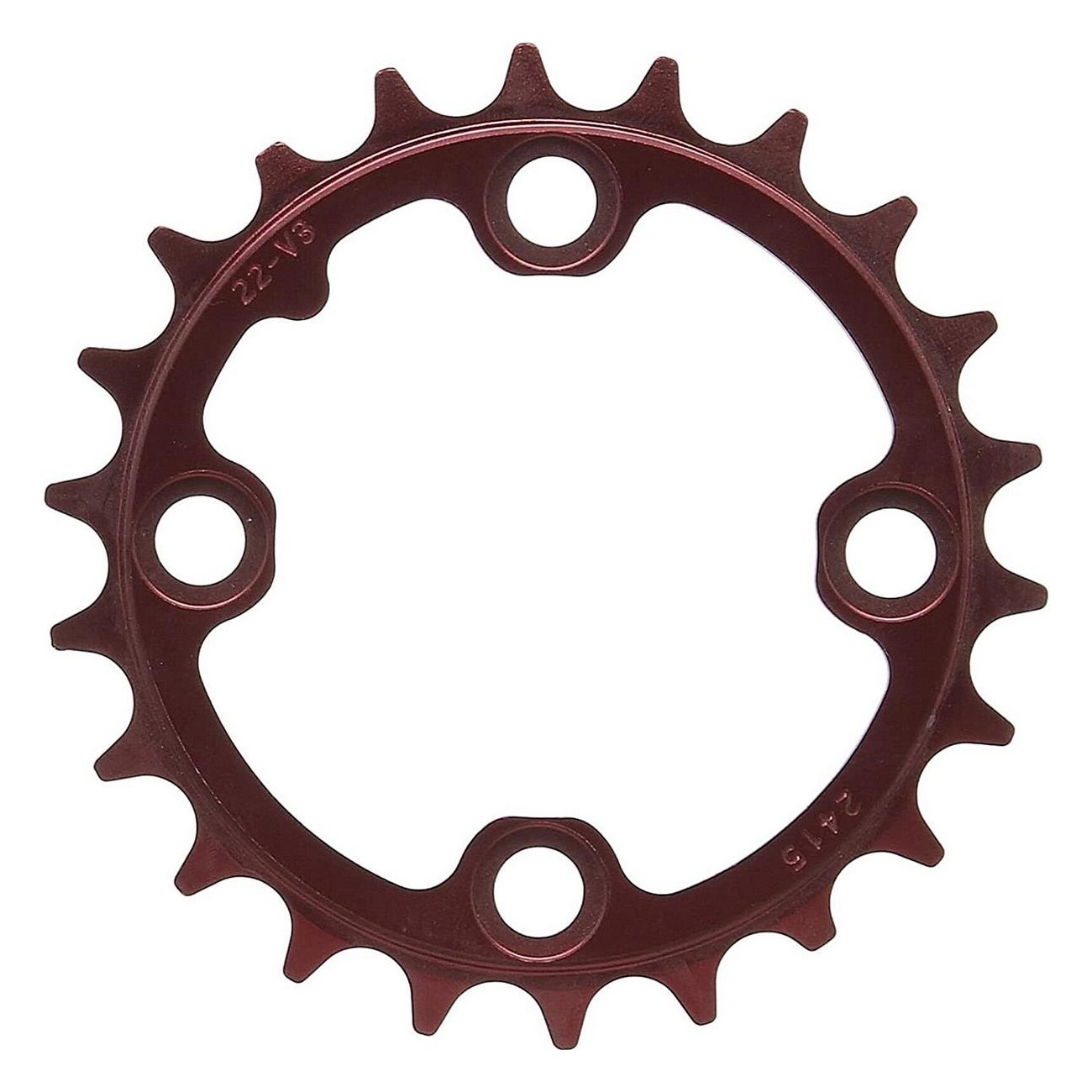 22T Red Aluminum MTB Chainring - 64mm BCD, 3mm Thick, 9 Speed Compatible - 1