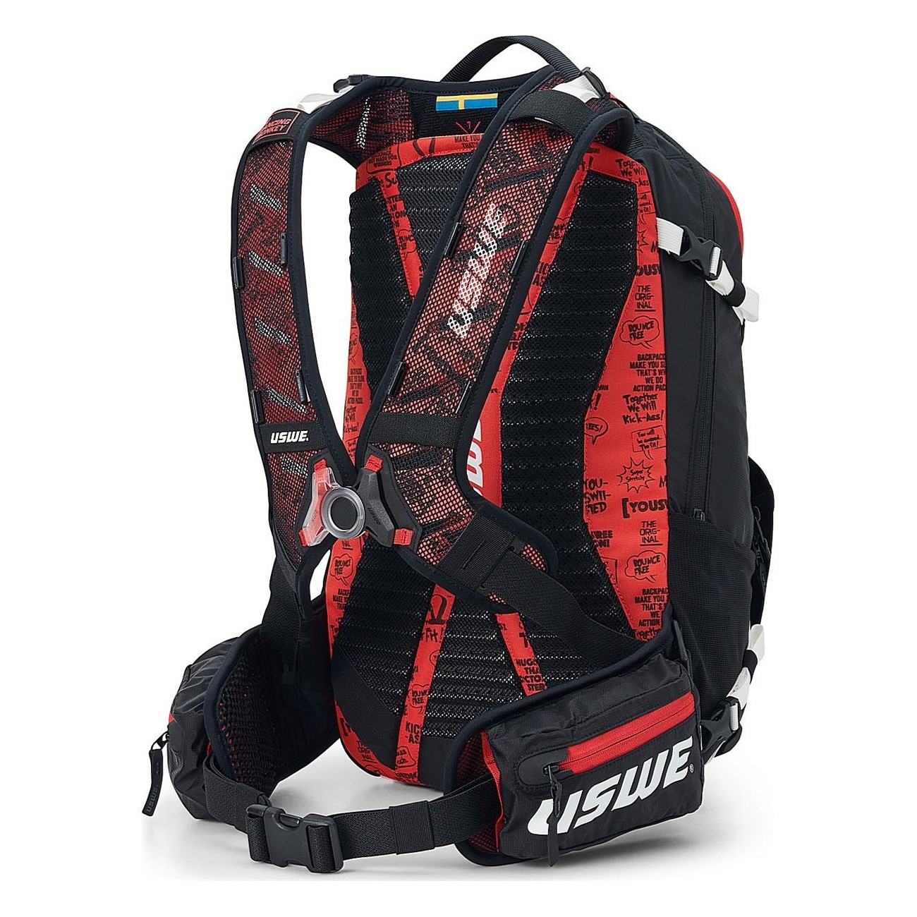 USWE Flow 25L Rucksack Rot mit CE-zertifiziertem Rückenprotektor für Freeride - 2