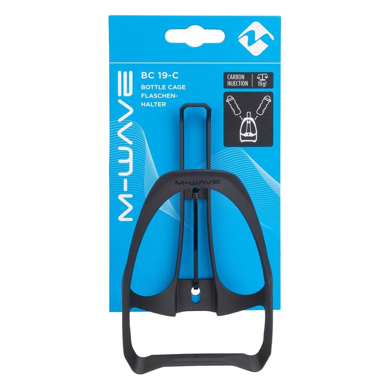 M-Wave BC 19-C Carbon and Matte Black Nylon Bottle Cage with Mounting Kit - 2