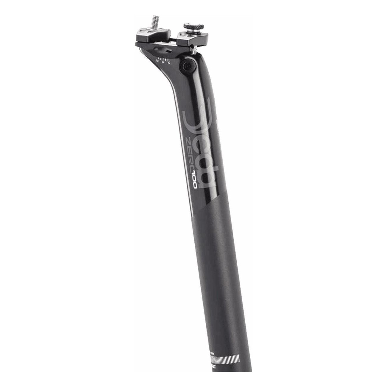 Deda ZERO100 Aluminum Seatpost 27.2x350mm, 12mm Offset, Black on Black - 1