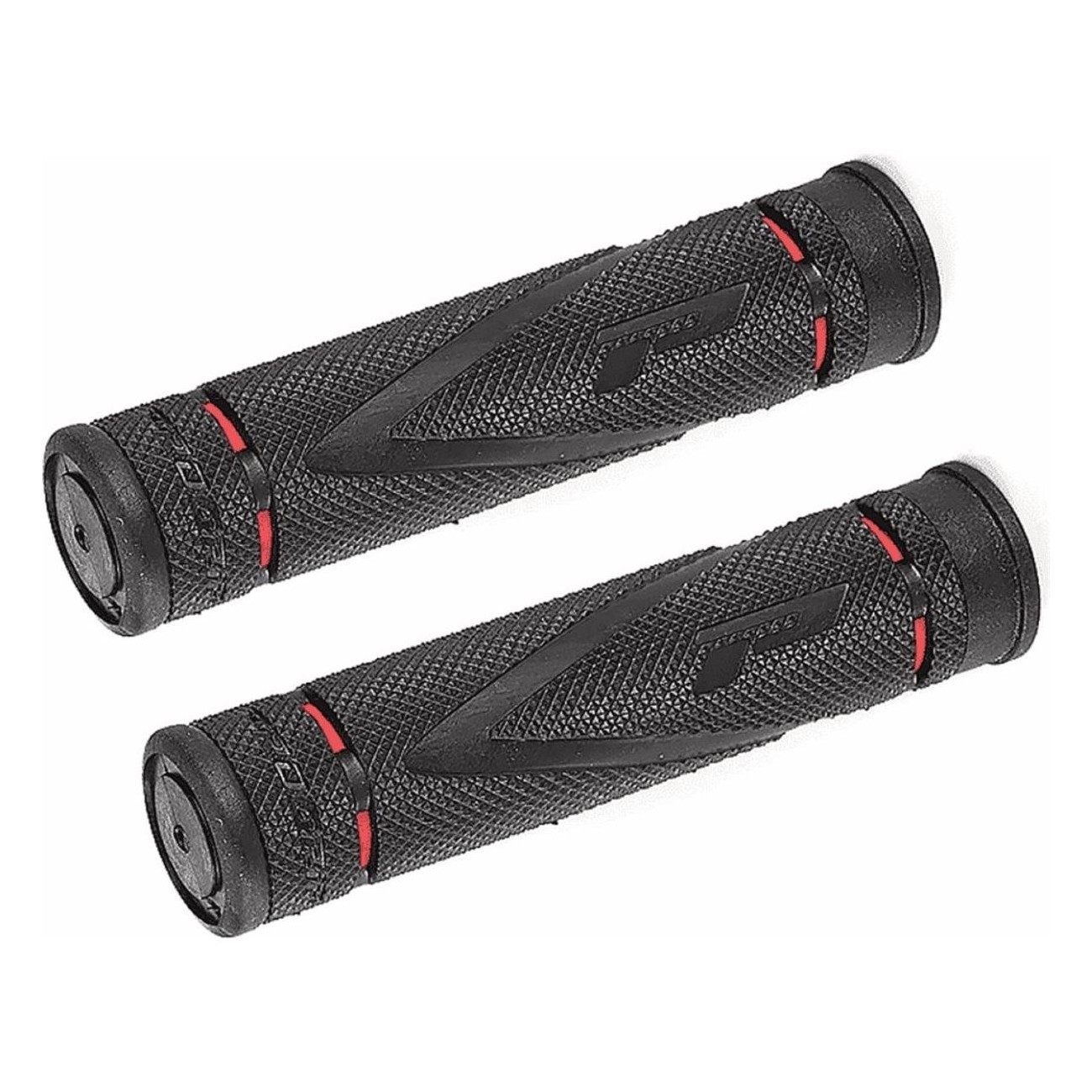 Poignées MTB Progrip 838sa Noir/Rouge 125mm en PVC Souple pour Adultes - 1