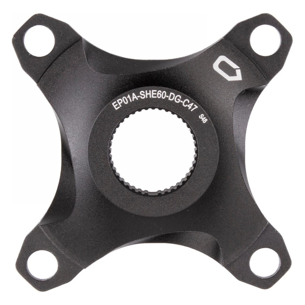 Black Aluminum Spider for Shimano E6000 Chain Guard, 47mm Line - 1