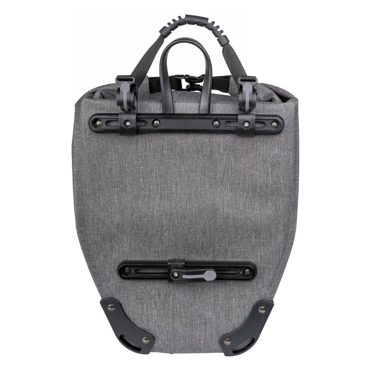 Borsa Impermeabile Suburban Carry in Nylon TPU Grigio Riflettente 25L con Stampa Riflettente e Attacco Portapacchi Regolabile - 