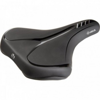 Sella Trekking Velo Fit Traveller XL 260x191 mm Nera/Argento con Schiuma Comfort e Superficie Senza Cuciture - 1 - Selle - 08875