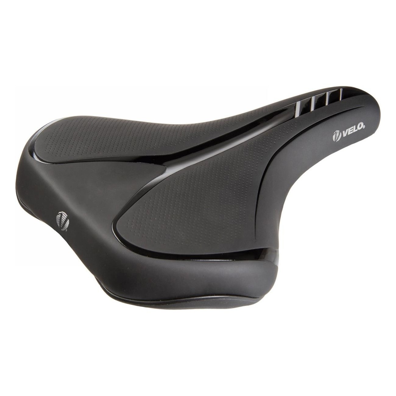 Sella Trekking Velo Fit Traveller XL 260x191 mm Nera/Argento con Schiuma Comfort e Superficie Senza Cuciture - 1 - Selle - 08875