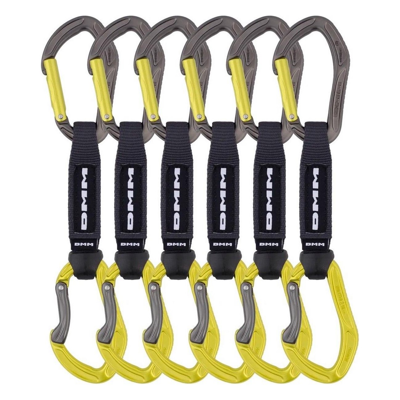 Set aus 6 Alpha Sport Expressschlingen 12cm Lime für Sportklettern - 1