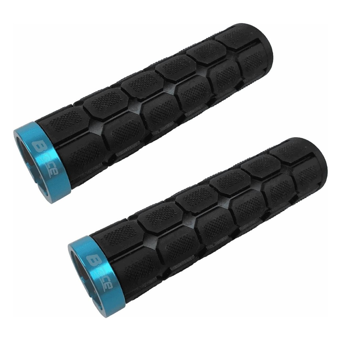 b•race Rubber Grips Black/Blue with Aluminum Collar - 127 mm - 1