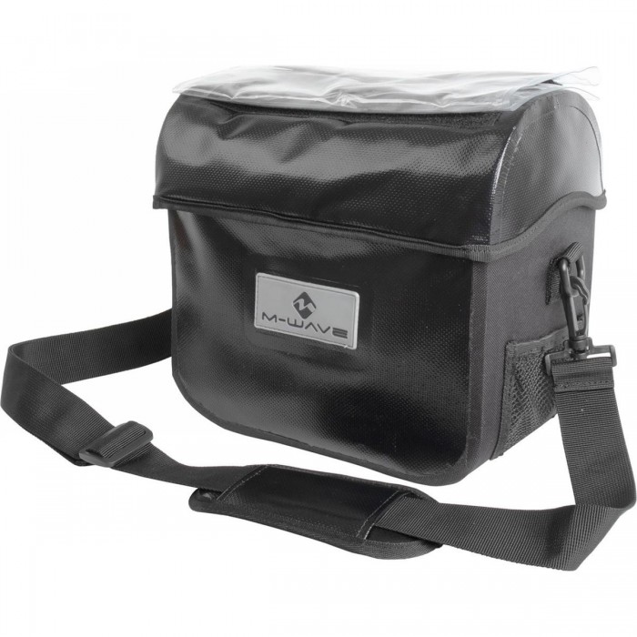 Bolsa de Manillar Impermeable M-Wave Ottawa 7L Negra con Bolsa de Mapa y Clip - 1