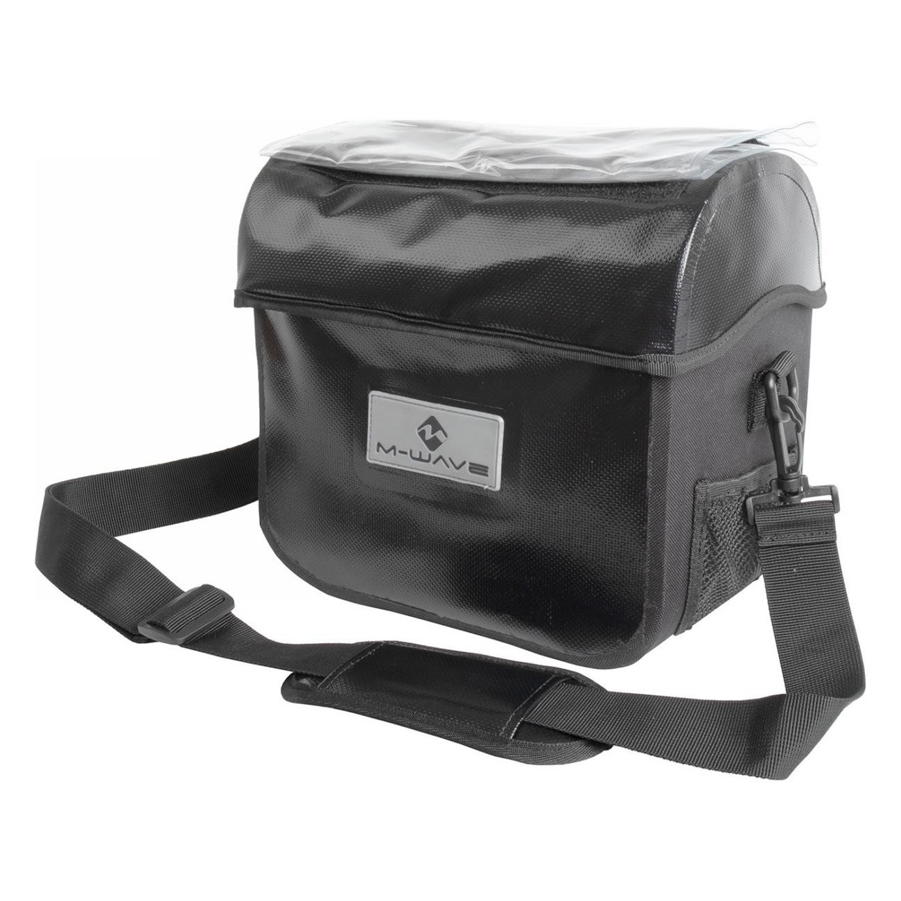 Borsa Manubrio Impermeabile M-Wave Ottawa 7L Nera con Tasca Cartina e Adattatore Clip - 1 - Borse e bauletti - 4015493120643