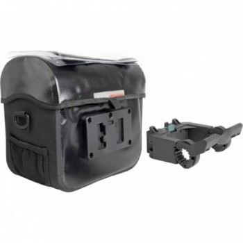 M-Wave Ottawa 7L Waterproof Handlebar Bag Black with Map Pocket and Clip Adapter - 2