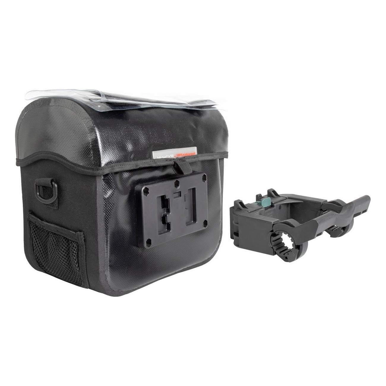 M-Wave Ottawa 7L Waterproof Handlebar Bag Black with Map Pocket and Clip Adapter - 2