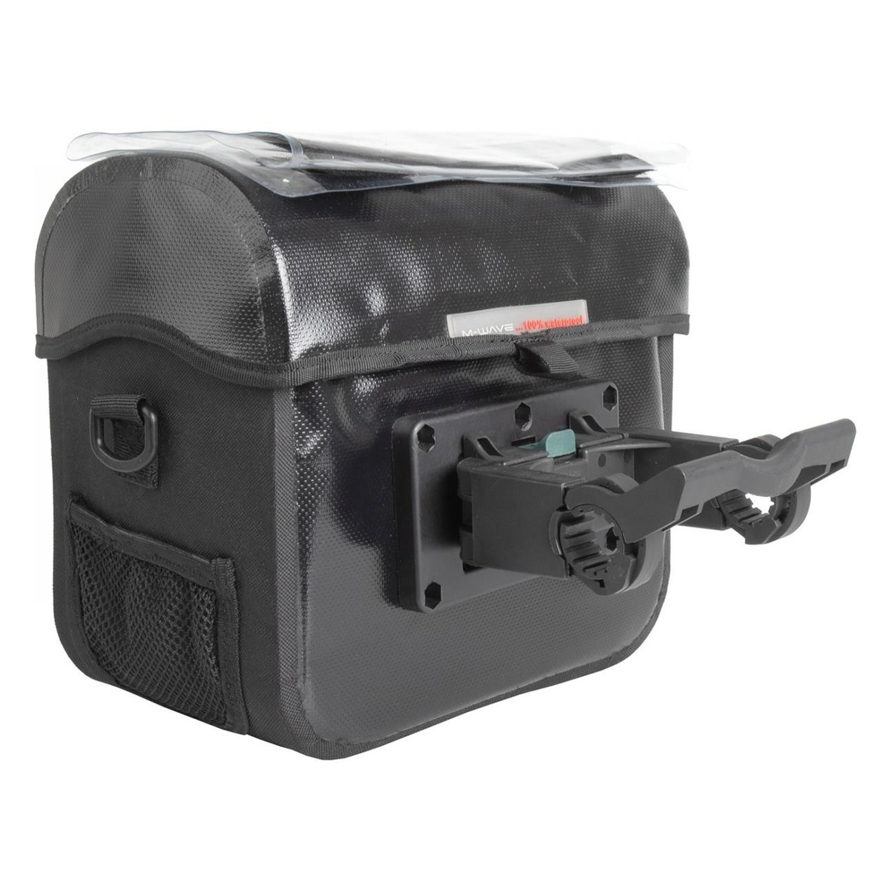 Borsa Manubrio Impermeabile M-Wave Ottawa 7L Nera con Tasca Cartina e Adattatore Clip - 3 - Borse e bauletti - 4015493120643