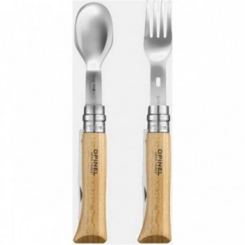 Set Picnic+ Opinel: Coltello N°08, Forchetta e Cucchiaio in Acciaio Inox con Astuccio - 4 - Coltelli - 3123840025006