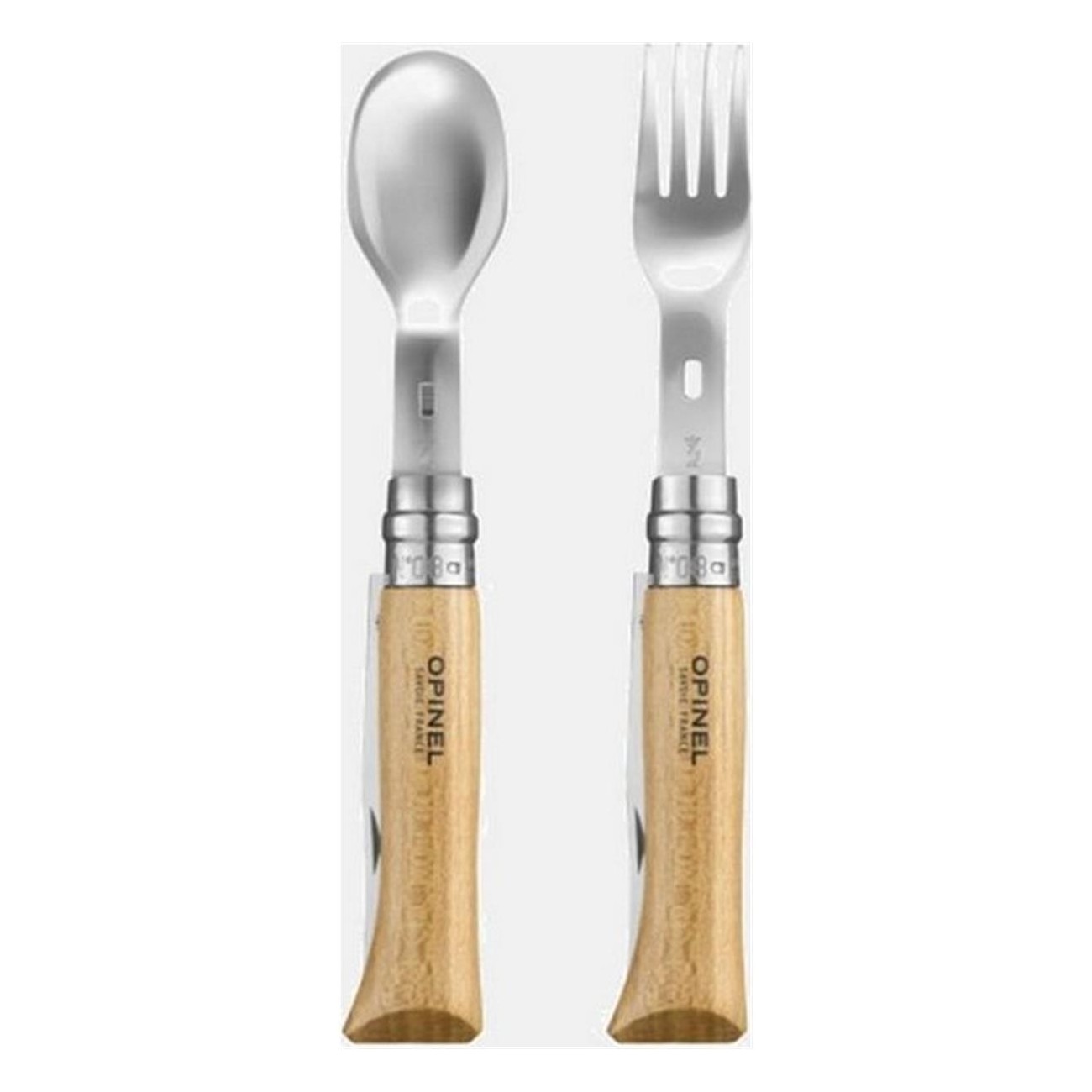 Set Picnic+ Opinel: Coltello N°08, Forchetta e Cucchiaio in Acciaio Inox con Astuccio - 4 - Coltelli - 3123840025006