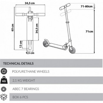 Trottinette Pliable Disney Cars pour Enfants, Rouge, Charge 50 kg, Guidon Réglable - 1