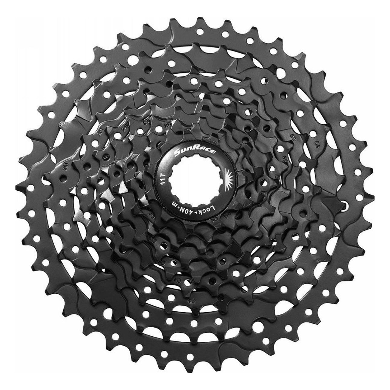 Cassetta MTB 9V 11/40 Denti in Acciaio Nero Compatibile Shimano - SUNRACE - 1 - Cassette - 4710944253092