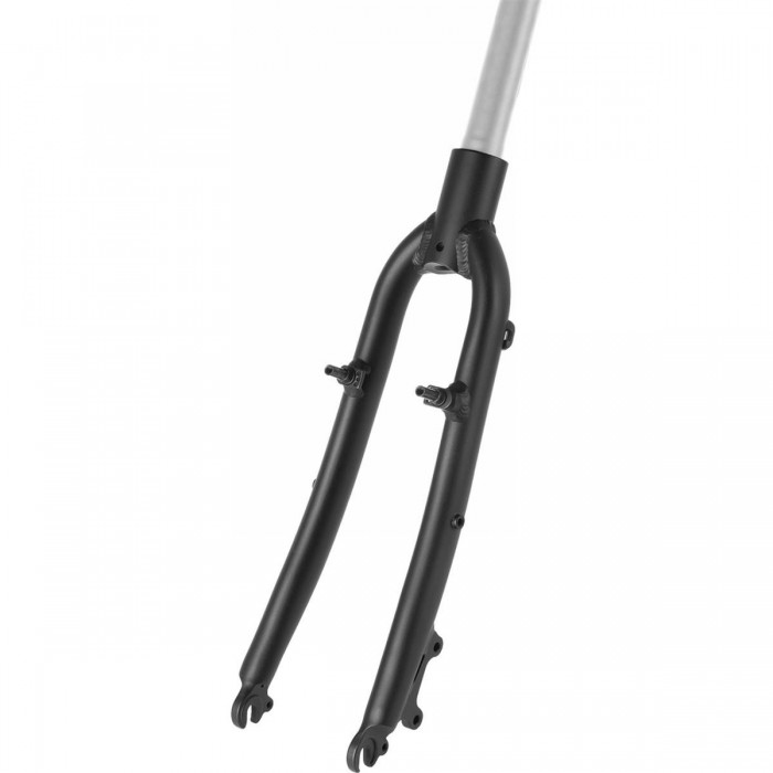 MTB 26' Rigid Fork in Matte Black Aluminum for Disc and V-Brake - 1