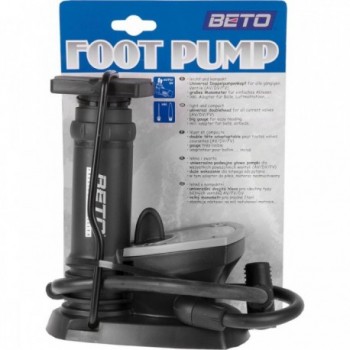 BETO Foot Pump with Pressure Gauge and Dual Universal Head for AV, DV, FV Valves - 4