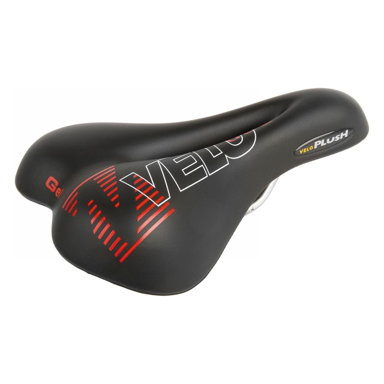 VELO Black Gel Saddle 254x173 mm, 452g, Steel Frame, No Clamp - 1