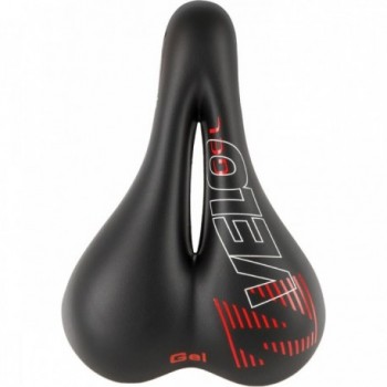 VELO Black Gel Saddle 254x173 mm, 452g, Steel Frame, No Clamp - 2