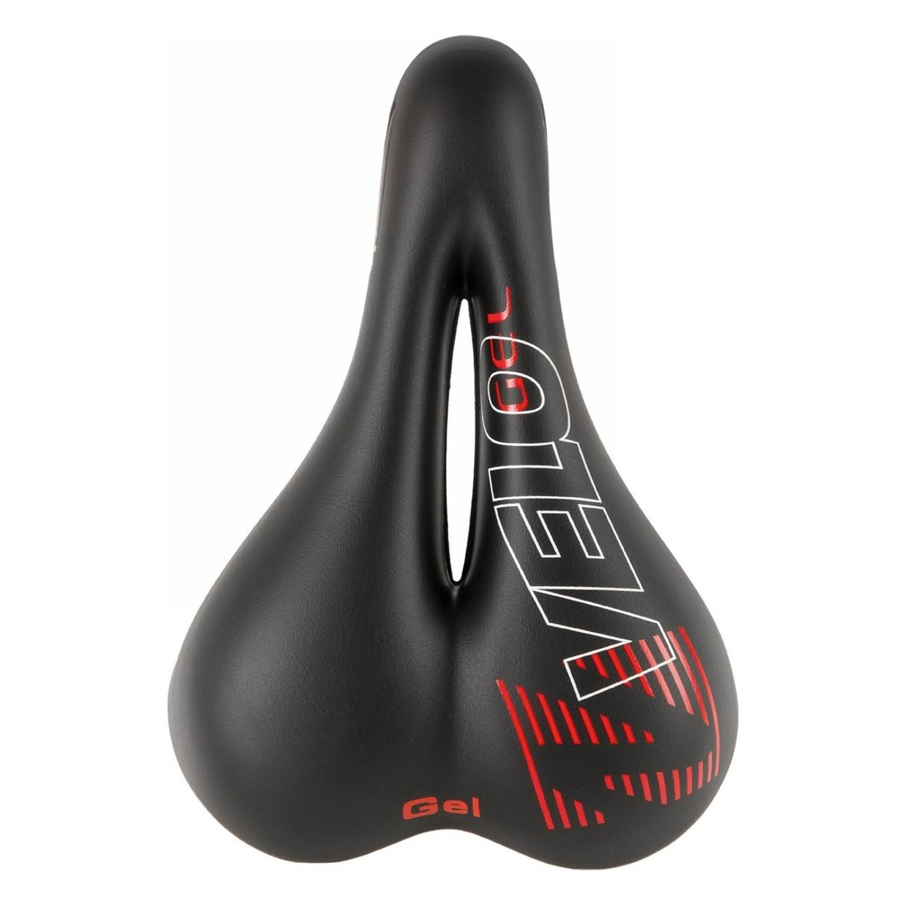 VELO Black Gel Saddle 254x173 mm, 452g, Steel Frame, No Clamp - 2