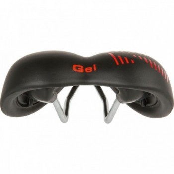 VELO Black Gel Saddle 254x173 mm, 452g, Steel Frame, No Clamp - 4