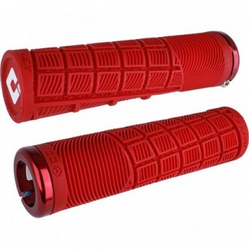 Impugnature Odi Grips Reflex XL V2.1 Lock-On Rosse con Morsetti Rossi, 135mm, per BMX e MTB - 1 - Manopole - 0711484195006