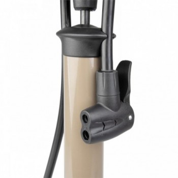 BETO Steel Floor Pump with Pressure Gauge and Dual Head for Car Valves - 3