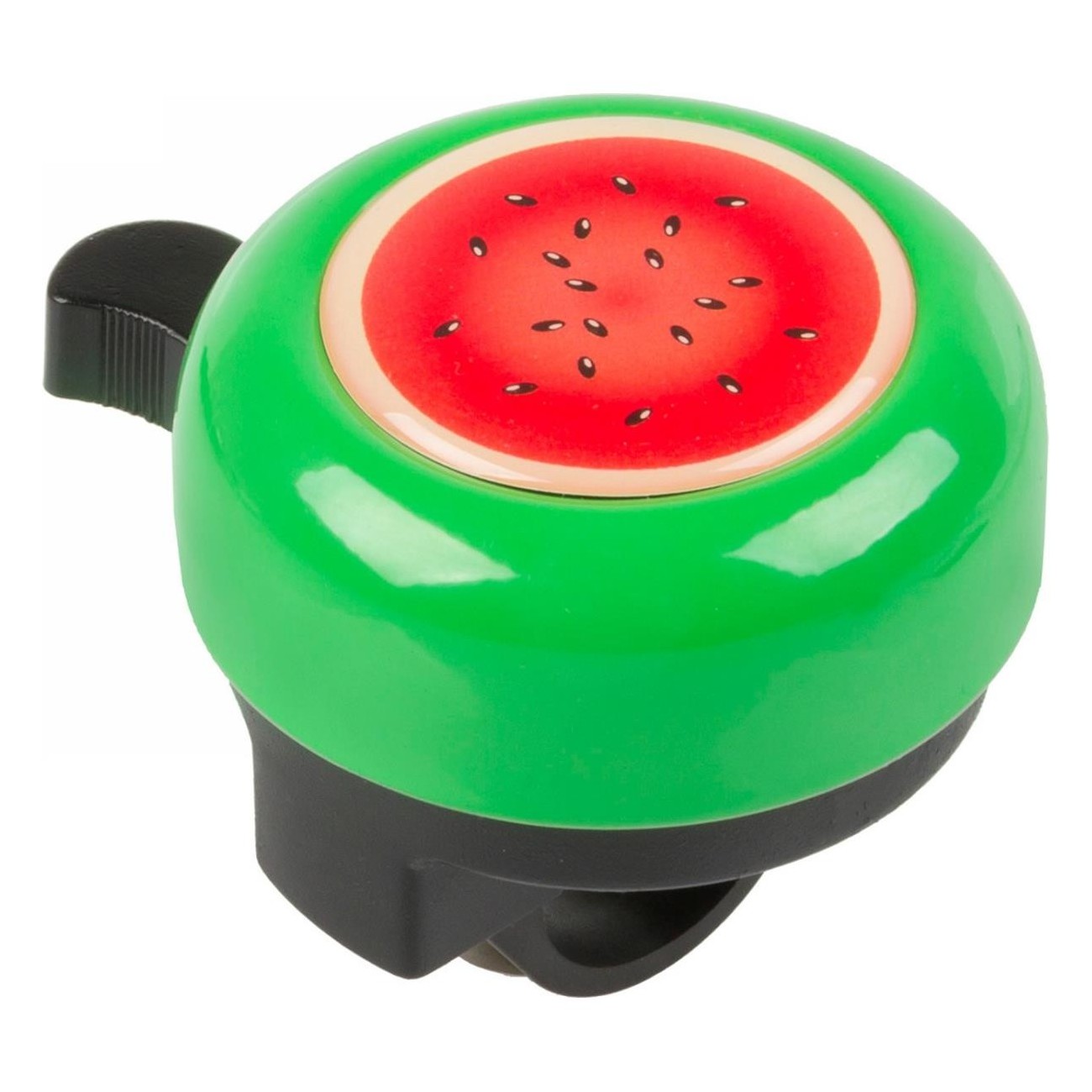 M-Wave Klingel Design Wassermelone aus Stahl und grünem Kunststoff - 1