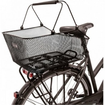 Black Steel Longitudinal Luggage Basket with Clamp, 45.5x29.5x21/13 cm - 2