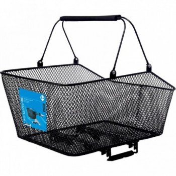 Black Steel Longitudinal Luggage Basket with Clamp, 45.5x29.5x21/13 cm - 4