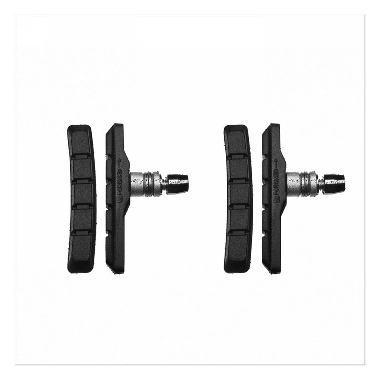 Set von 4 MTB V-Brake 72mm Bremsbelägen für Offroad - 2