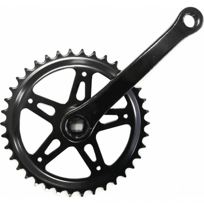 MVTEK Crankset for Folding Bike 1V, 38 Teeth, 152mm, Black/Silver - 1