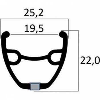 29' Aluminum Rim for Disc Brakes - 36 Holes Double Wall with INOX Bushings MV TEK - 1