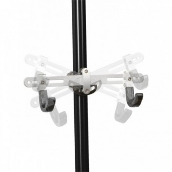 Black Plastic Rail with 2 Hooks for Trade Show, Telescopic Bar Bike Support - 2