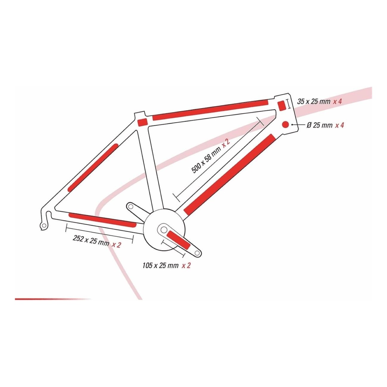 Kit Protezioni Telaio Bici Skin Armor L - 14 Pezzi Trasparenti - 2 - Protezioni varie - 3420582601018