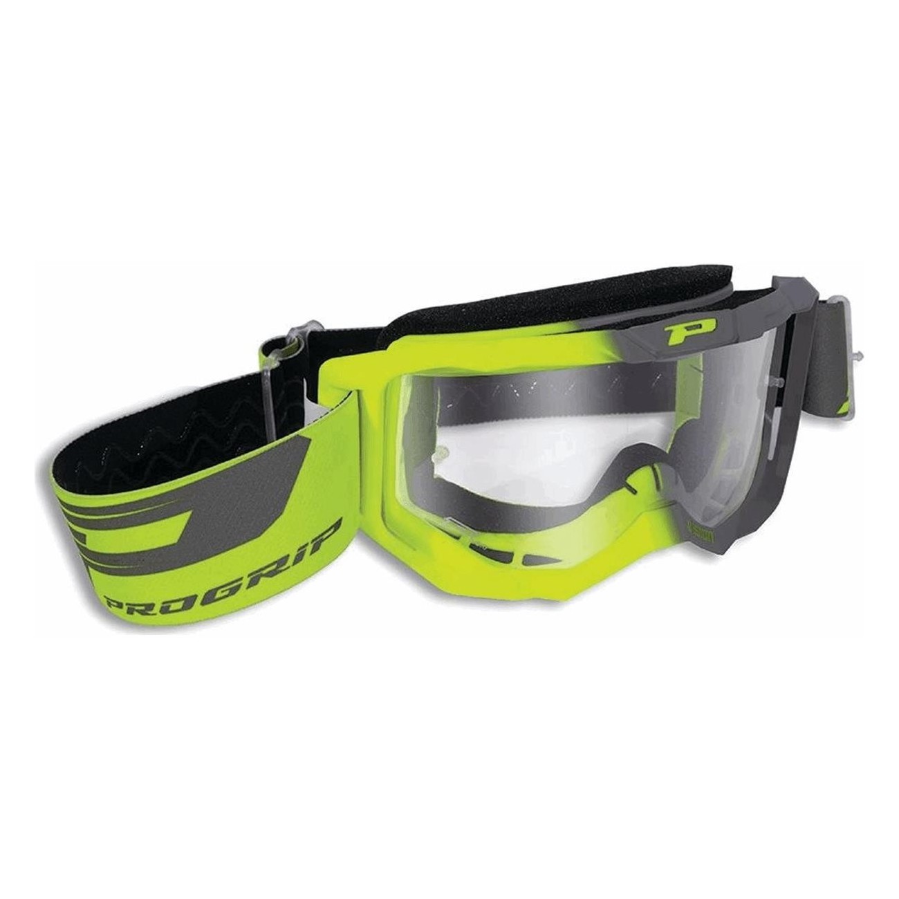 Masque PROGRIP 3300 Jaune/Gris avec Lentille Transparente Anti-UV - 1