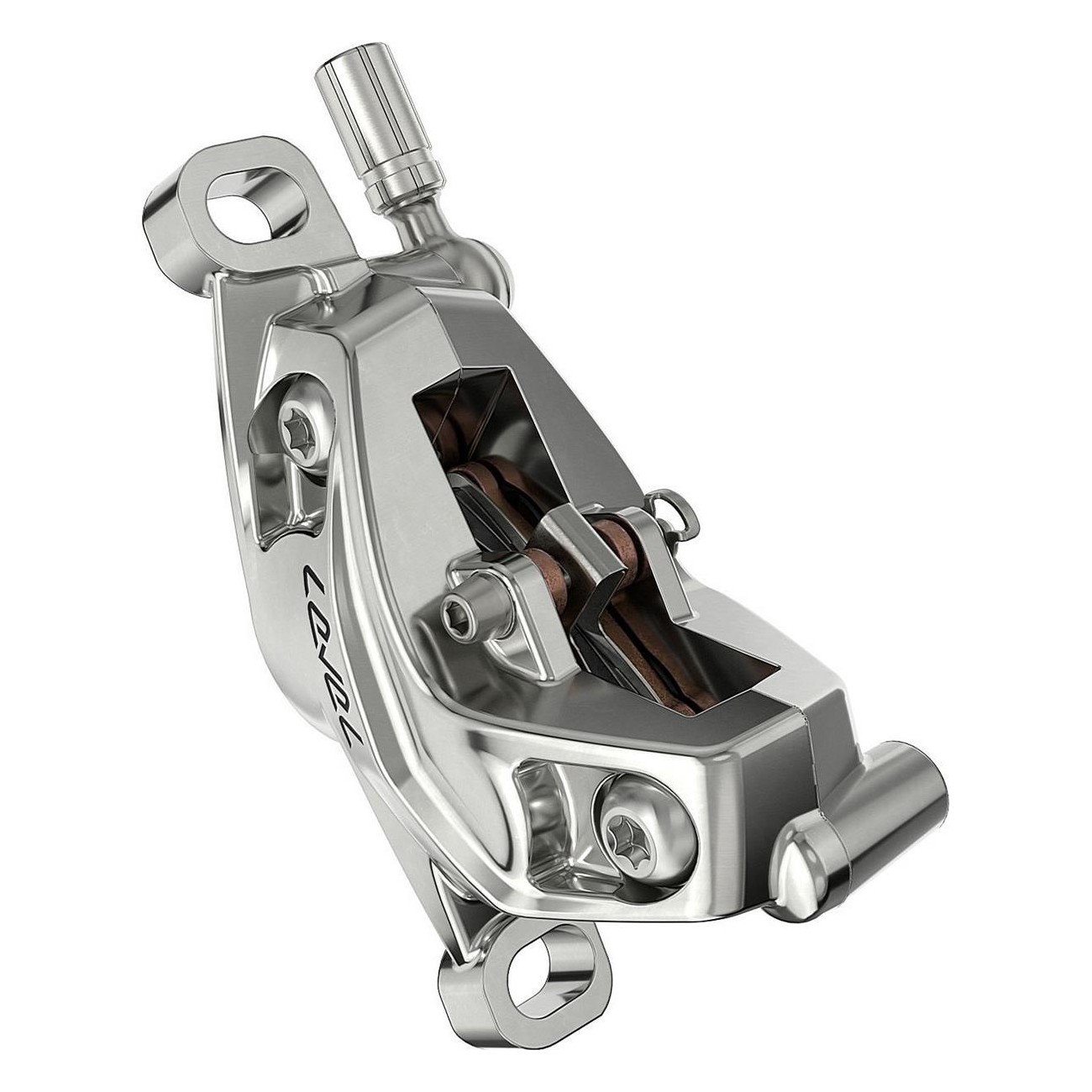 Sram Level Ultimate Stealth Front Brake Silver, 4 Piston, 950mm, No Rotor/Adapter - 4