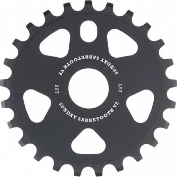 Sunday Sabretooth V2 28T Aluminum 6061-T6 Black Sprocket - 1