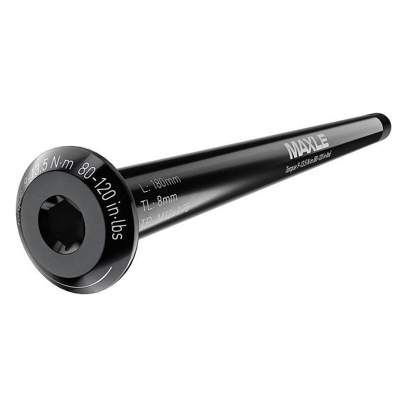 Maxle Stealth Rear Axle MTB 12x148 mm, Length 180 mm, M12x1.75, Black - 1