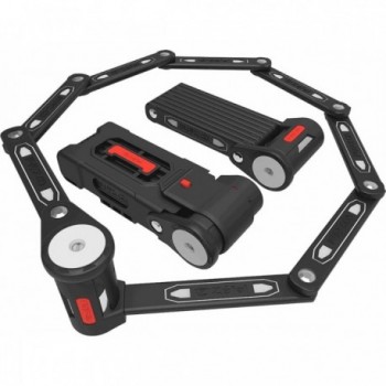 K-Traz F16L 95cm Foldable Lock in Reinforced Steel Black/Red with Frame Support - 3