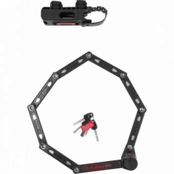 K-Traz F16L 95cm Foldable Lock in Reinforced Steel Black/Red with Frame Support - 4