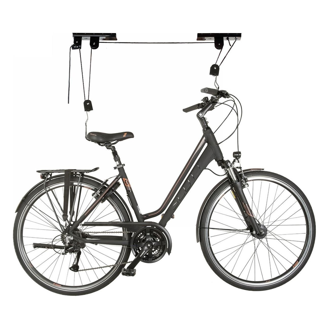 Black Bike Lift Basic - Bicycle Hoist Up to 4m and 20kg - 2