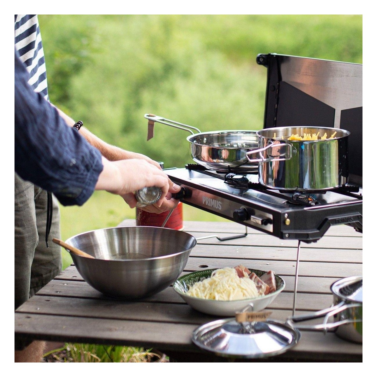  Ensemble de casseroles et poêles en acier inoxydable pour camping - CampFire Cookset  - 8